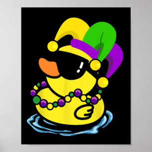 Poster Cool Mardi Gras Duck New Orleans Carnival Party Wo