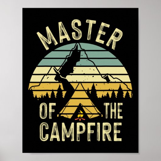 Poster Cool Master Camping Funny Camping Cadeau Pour Enfa (Devant)