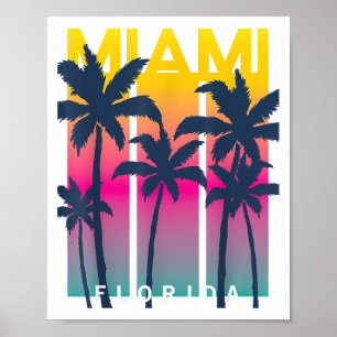 Poster Cool Miami Florida Graphic Design Tee - shirts, I