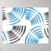 Poster Cool, moderne, bleu abstrait tendance (Devant)