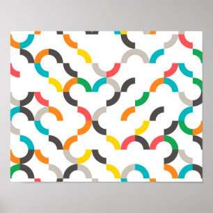 Poster Cool, moderne, coloré, géométrique circulaire tend