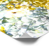 Poster Cool, moderne, jaune gris motif de fleurs romantiq (Coin)