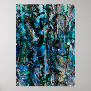 Poster Cool, moderne peinture bleue vieux mur gruning art
