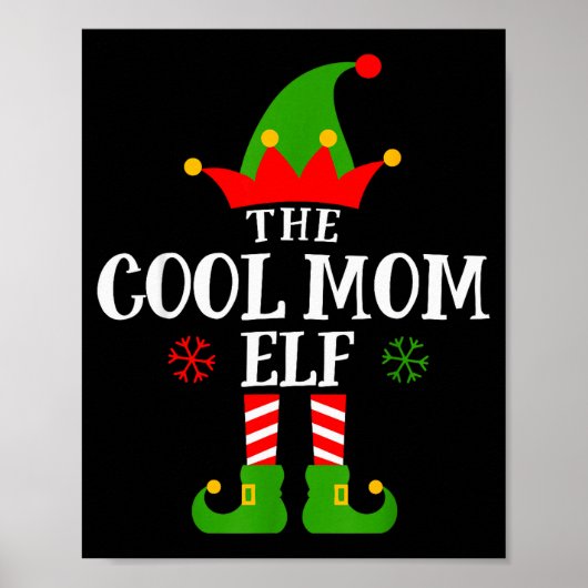 Poster Cool Mom Elf Funny Matching Family Christmas Pajam (Devant)