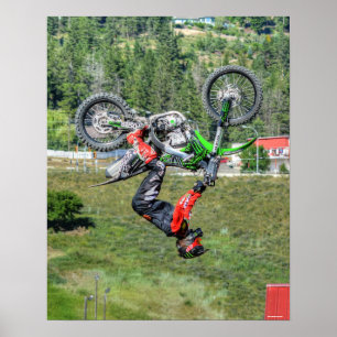 Poster Cool Motocross Extreme Freestyle Stunt Art 1