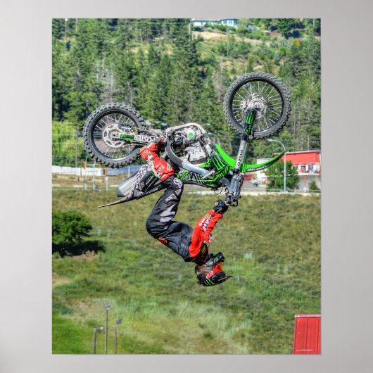 Poster Cool Motocross Extreme Freestyle Stunt Art 1 (Devant)