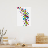 Poster Cool Musique colorée notes & sons (Cuisine)