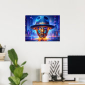 Poster Cool New York City Art Nightscape Fedora Hat (Bureau à domicile)