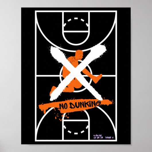 Poster Cool No Dunking Basketball Design (Devant)