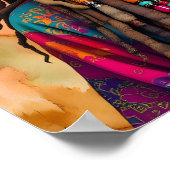 Poster Cool Old Lady in Dread Locks Hippie Woman (Coin)