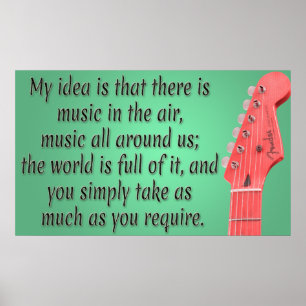 Poster Cool Oldies Musique Citation Fender Guitare avec d