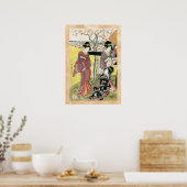 Poster Cool oriental japonais classique geisha lady art (Cuisine)