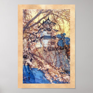 Poster Cool oriental japonais classique Hirosaki Castle a