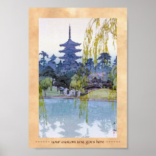 Poster Cool oriental japonais Yoshida lac Temple Temple T
