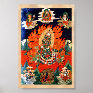 Poster Cool oriental tibetan god thangka tattoo art
