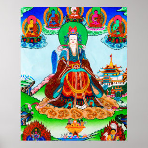 Poster Cool oriental tibetan thangka Golden Mother art