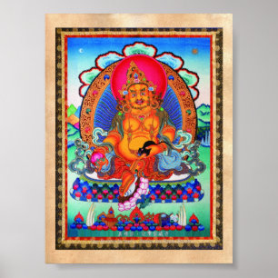 Poster Cool oriental tibetan thangka Jambhala tattoo art