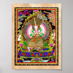 Poster Cool oriental tibetan thangka Usnisa Sitatapatra