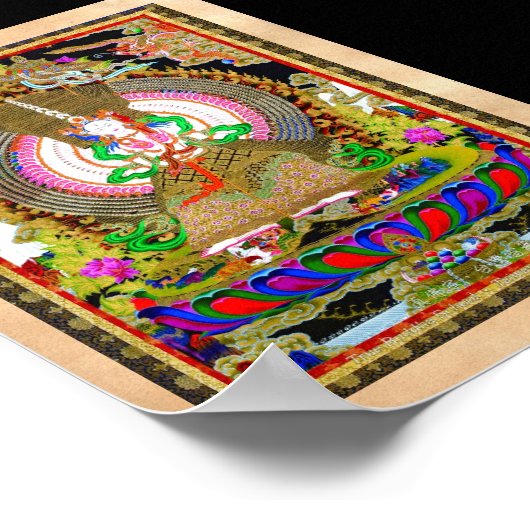 Poster Cool oriental tibetan thangka Usnisa Sitatapatra (Coin)