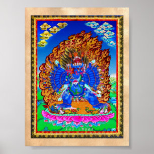 Poster Cool oriental tibetan thangka Yamantaka tattoo