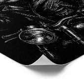 Poster Cool Panda Punk Peace Sign Motorcycle  (Coin)