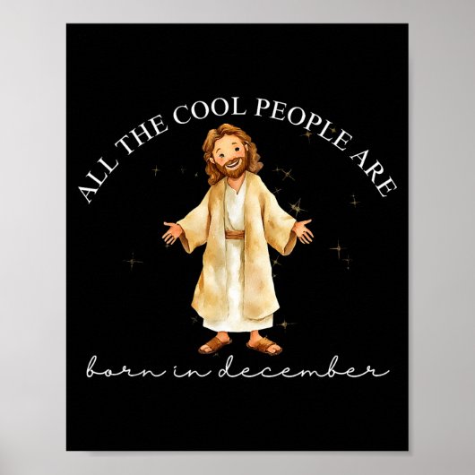 Poster Cool People Are Born In December Christian Christm (Devant)