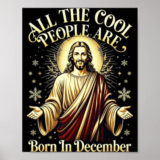 Poster Cool People Are Born In December Christian Christm (Devant)