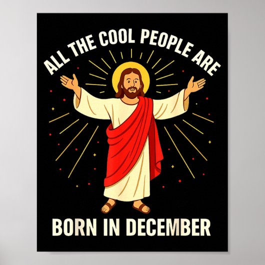 Poster Cool People Are Born In December Christian Christm (Devant)