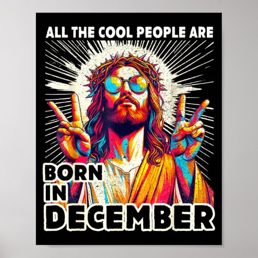 Poster Cool People Are Born In December Christian Christm (Devant)