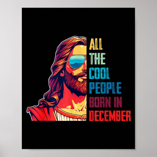 Poster Cool People Are Born In December Christian Christm (Devant)
