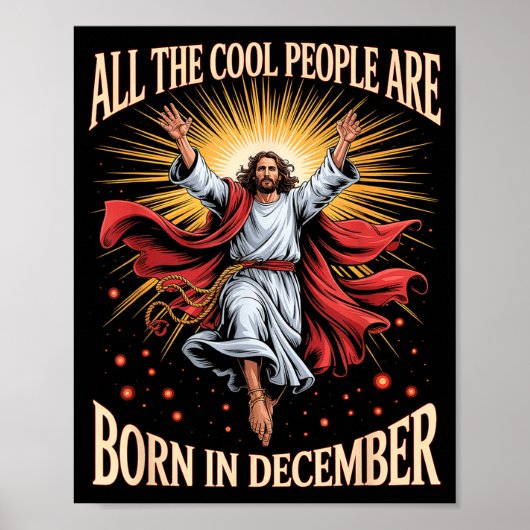 Poster Cool People Are Born In December Christian Christm (Devant)