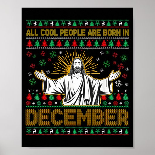 Poster Cool People Are Born In December Christian Jesus C (Devant)