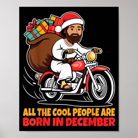 Poster Cool People Are Born In December Jesus Christmas C (Devant)