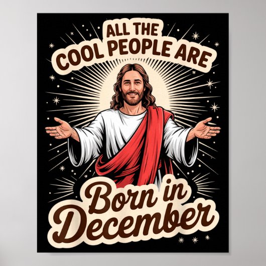 Poster Cool People Born In December Birthday Christian Ch (Devant)