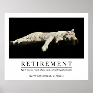 Poster Cool personnalisé Relaxant Tiger Retraite personna