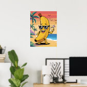 Poster Cool Pixel Banana en vacances (Bureau à domicile)