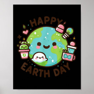 Poster Cool Planète Jour des terres Anniversaire Dire Joy