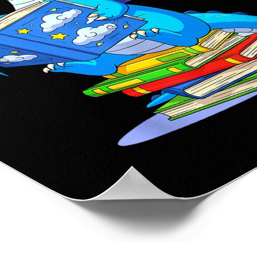 Poster Cool Reading Books Dragon Book Lover Bookworm Men (Coin)