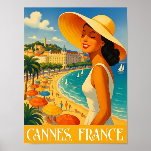 Poster Cool Retro Cannes Côte d'Azur (Devant)