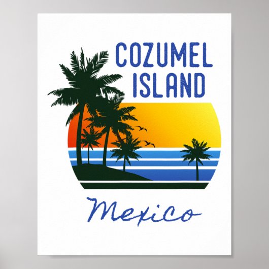 Poster Cool rétro Cozumel Original Mexique Plages Femmes (Devant)