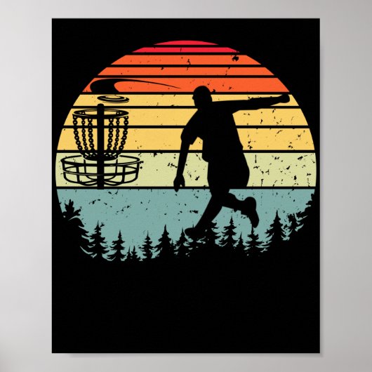 Poster Cool Retro Disc Golf Sport Vintage (Devant)