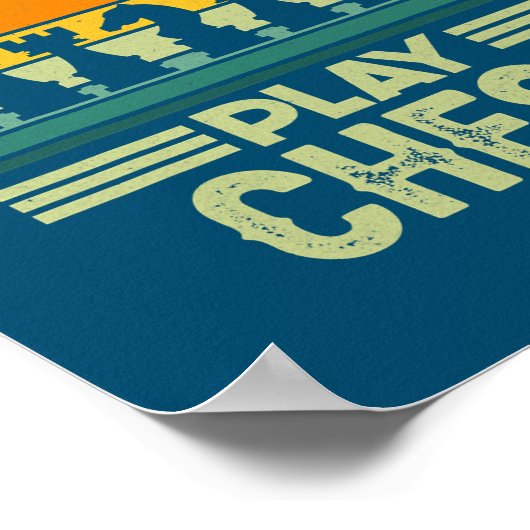 Poster Cool rétro Jouer aux échecs mat échec (Coin)