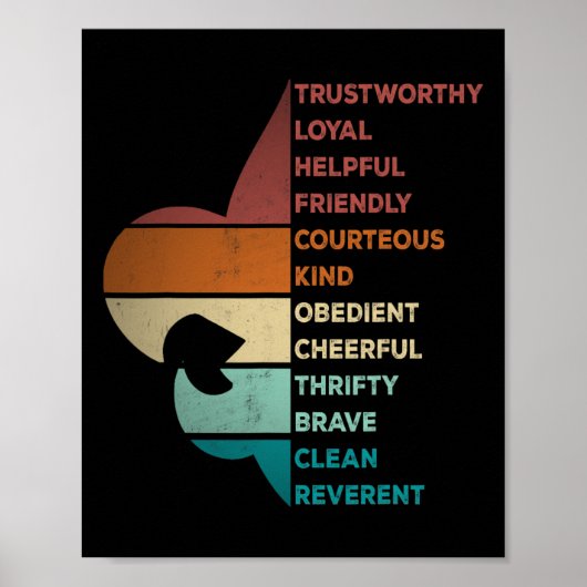 Poster Cool Retro Vintage Style Scouting Law  (Devant)