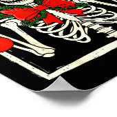 Poster Cool Rocker Skeleton Santa Hat Christmas Punk Rock (Coin)