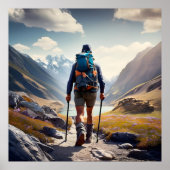 Poster Cool Rustic Mountain Destination Randonnée (Devant)