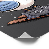 Poster Cool Seagull On Skis - Nordic Winter Seagulls Aprè (Coin)