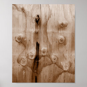 Poster Cool Sepia Bois Grain Knot Texture