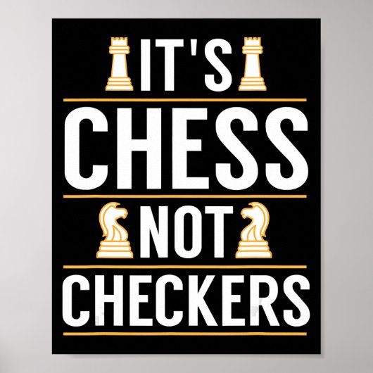 Poster cool ses échecs pas checkers chèques joueurs cadea (Devant)