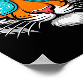 Poster Cool Shirts For Boys Kids, Funny Tiger Sungles  (Coin)