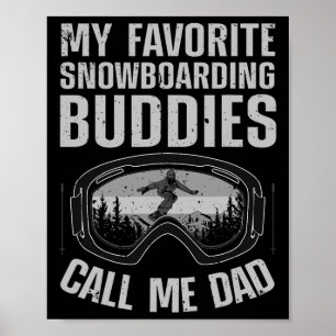 Poster Cool Snowboard Art Hommes Papa Père Snowboard Sno